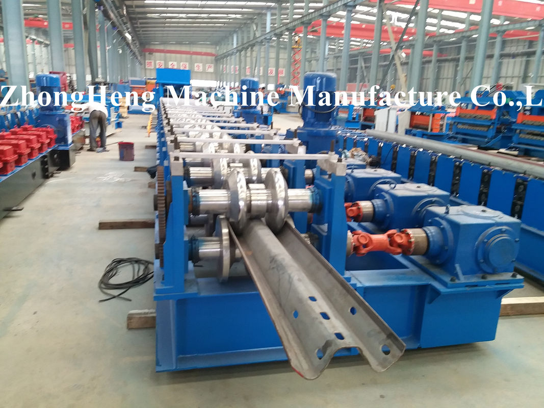 312 W Section / Highway Guardrail Forming Machine 3.2mm Thickness Gearbox Control