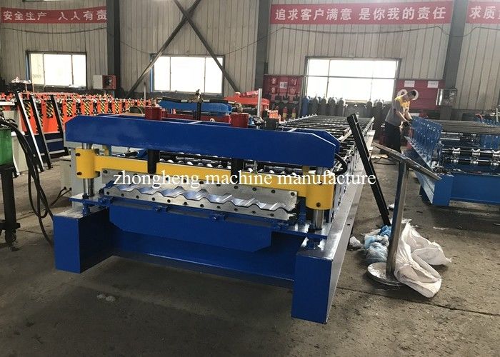 8 Kw Corrugated Roll Forming Machine , Roofing Sheet Metal Rolling Machine With PLC Control
